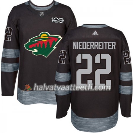 Miesten NHL Minnesota Wild Pelipaita Nino Niederreiter 22 1917-2017 100th Anniversary Adidas Musta Authentic